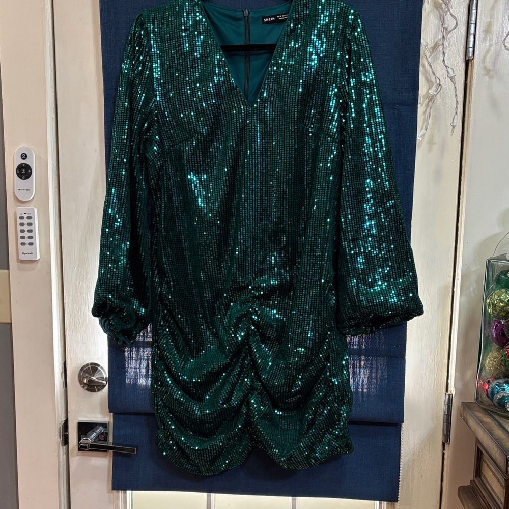 SHEIN Emerald Sequin Dress